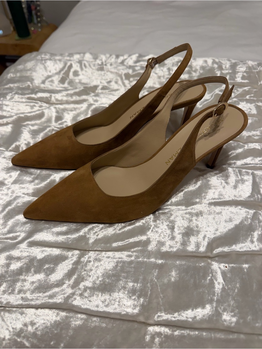 Stuart Weitzman Authentic brand new!!!Pointed Toe Slingback Pumps in Brown Suede